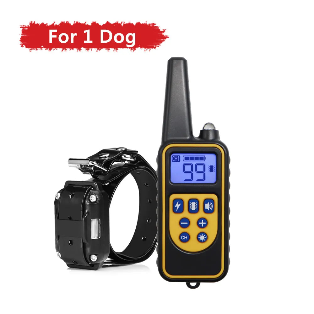 Electric Dog Training Collar Dog Anti Bark Waterproof Rechargeable Pet Remote Control For All Size Shock Vibration Sound