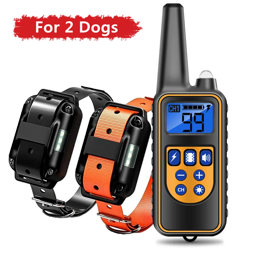 Electric Dog Training Collar Dog Anti Bark Waterproof Rechargeable Pet Remote Control For All Size Shock Vibration Sound