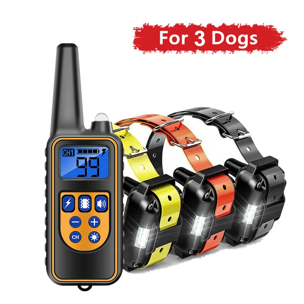 Electric Dog Training Collar Dog Anti Bark Waterproof Rechargeable Pet Remote Control For All Size Shock Vibration Sound
