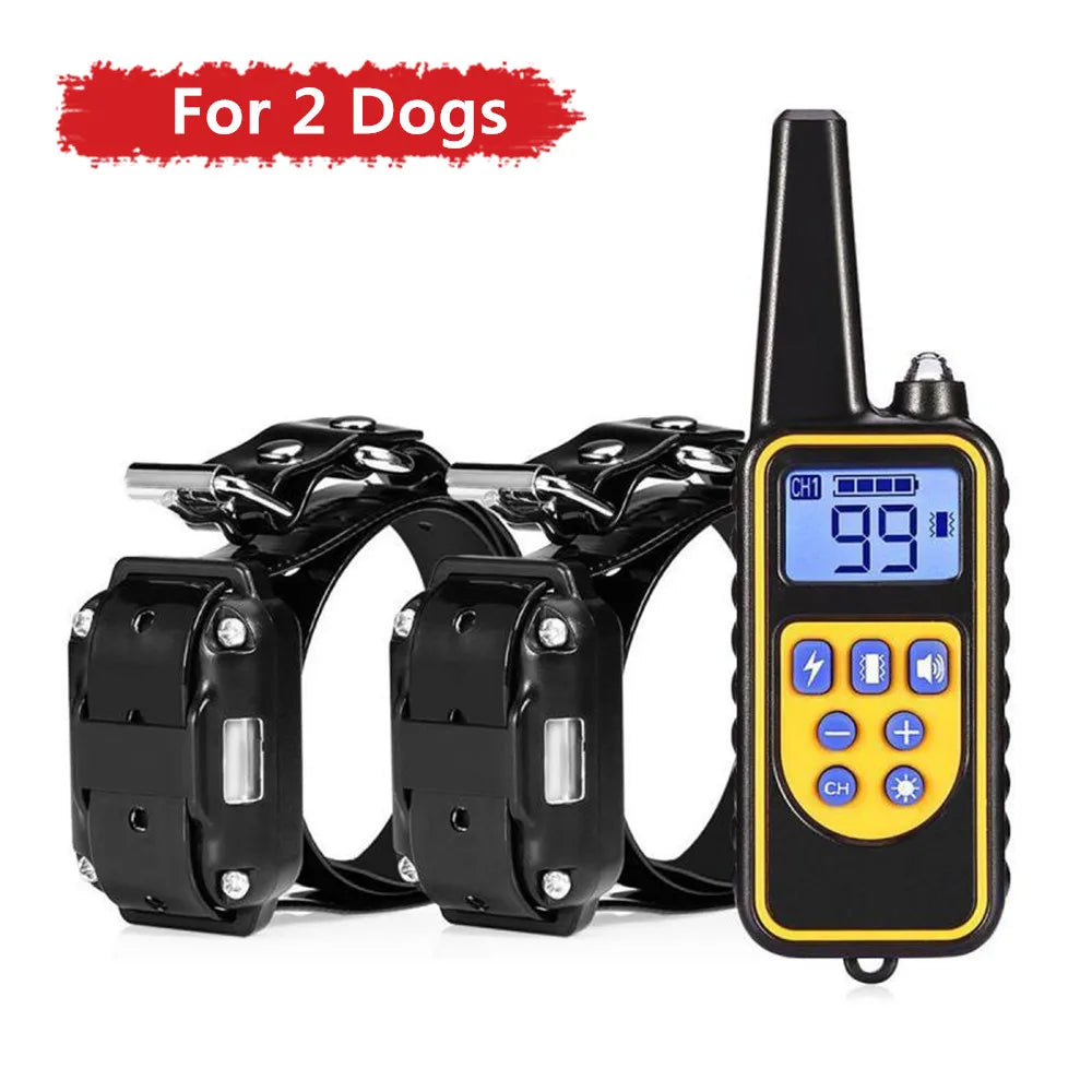 Electric Dog Training Collar Dog Anti Bark Waterproof Rechargeable Pet Remote Control For All Size Shock Vibration Sound