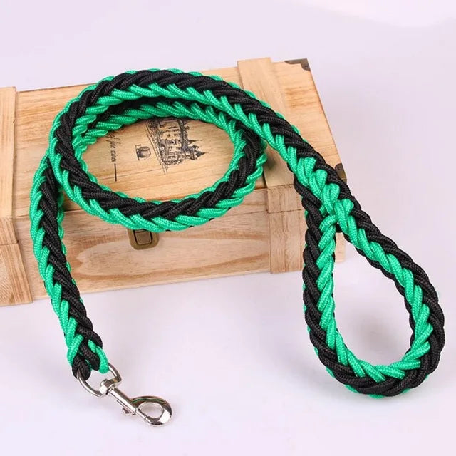 1.2M Length Large Dog Hand-knitted Leash Nylon Rope iron Buckle Pet Traction Rope For Big breed dogs Pet Traction Rope Firm