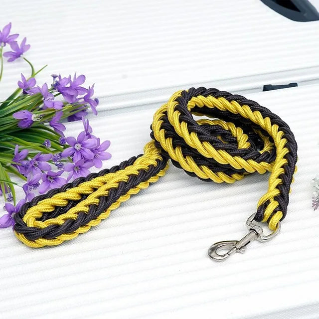 1.2M Length Large Dog Hand-knitted Leash Nylon Rope iron Buckle Pet Traction Rope For Big breed dogs Pet Traction Rope Firm