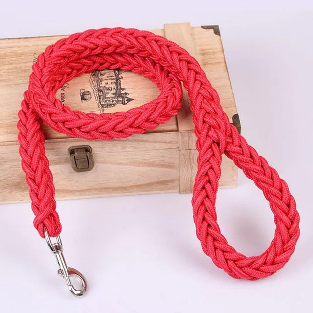 1.2M Length Large Dog Hand-knitted Leash Nylon Rope iron Buckle Pet Traction Rope For Big breed dogs Pet Traction Rope Firm