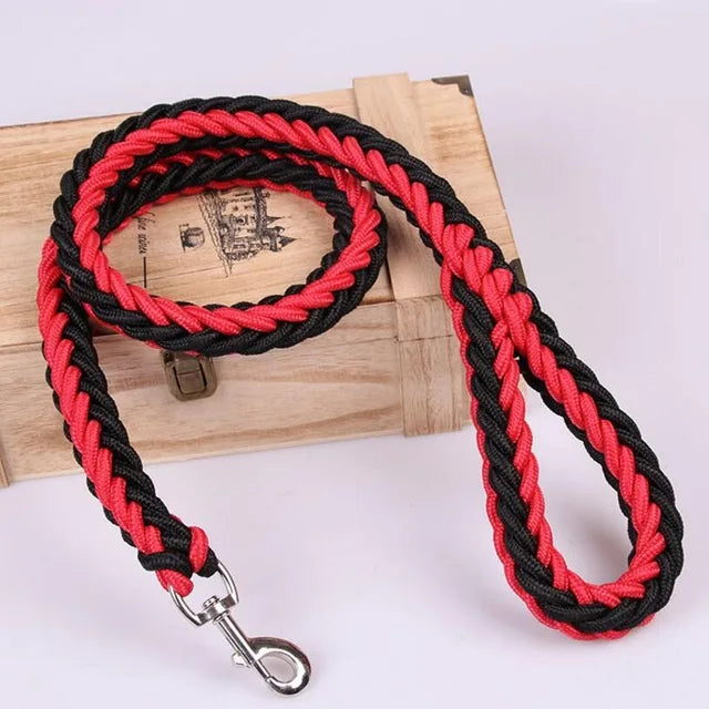 1.2M Length Large Dog Hand-knitted Leash Nylon Rope iron Buckle Pet Traction Rope For Big breed dogs Pet Traction Rope Firm