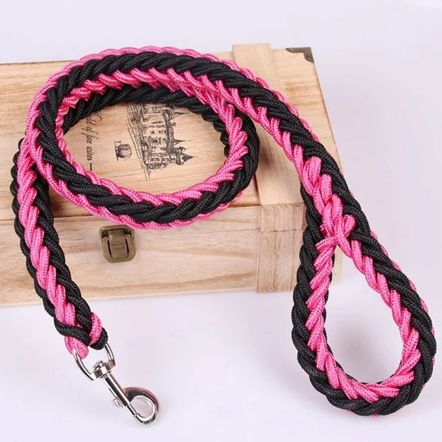 1.2M Length Large Dog Hand-knitted Leash Nylon Rope iron Buckle Pet Traction Rope For Big breed dogs Pet Traction Rope Firm