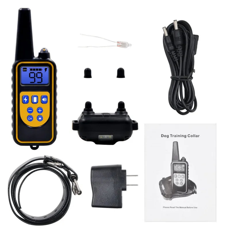 Electric Dog Training Collar Dog Anti Bark Waterproof Rechargeable Pet Remote Control For All Size Shock Vibration Sound