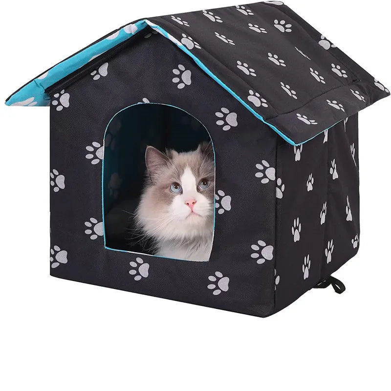 Waterproof Cat House for Outdoors Rainproof Dog House Cat House Villa Tent Collapsible Pet Shelter Foldable Pet House for Dogs