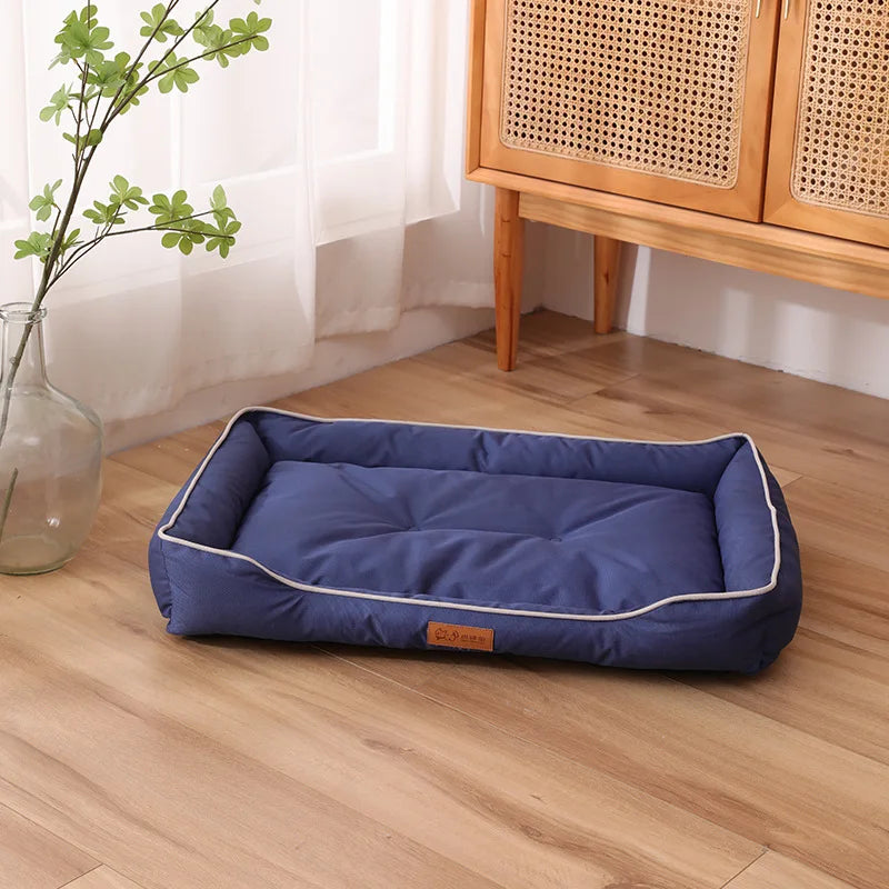 All-Season Square Dog Bed for Large Dog Mattress Bite-resistant Cat Bed Soft Thickened Dog Bed Waterproof Sofa Pet House
