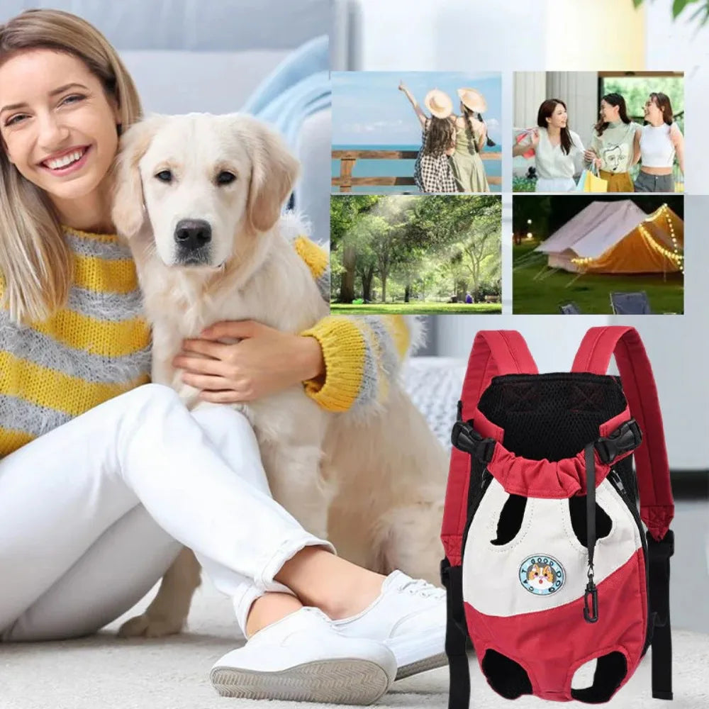 Dog Outdoor Portable Backpack Pet Carrying Backpack Breathable Dog Cat Front Chest Backpacks Small Medium Puppy Supplies