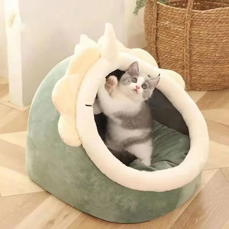 Warm Cat Nest House Cave Cat Bed Kennel Cats Four Seasons Universal Semi-Closed Cute and Comfortable Cat Nest Kittens Cave