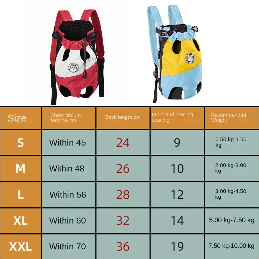 Dog Outdoor Portable Backpack Pet Carrying Backpack Breathable Dog Cat Front Chest Backpacks Small Medium Puppy Supplies