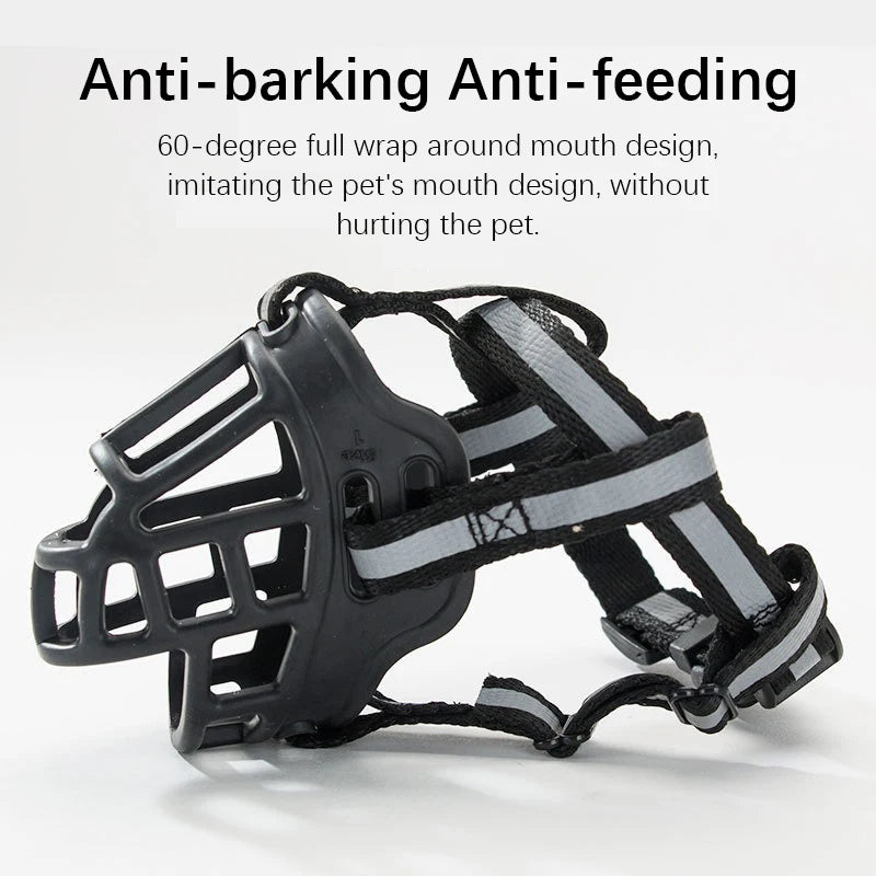 Dog Muzzle To Prevent Barking Biting Soft Comfortable Full Wrapped Medium Large Dog Bark Stopper Adjustable Size Pet Supplies