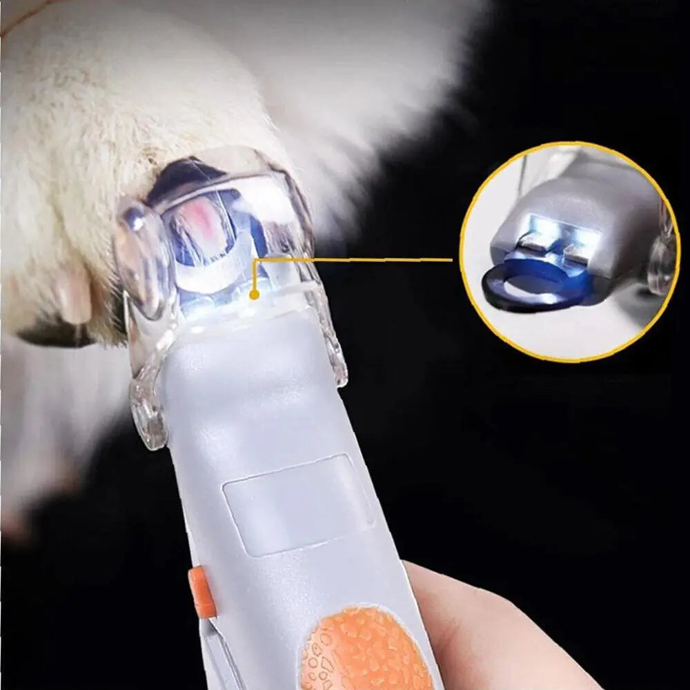 Nail Clippers With LED Light Dog Cat Claw Grinder Scissor Toe Cutter Trimmer