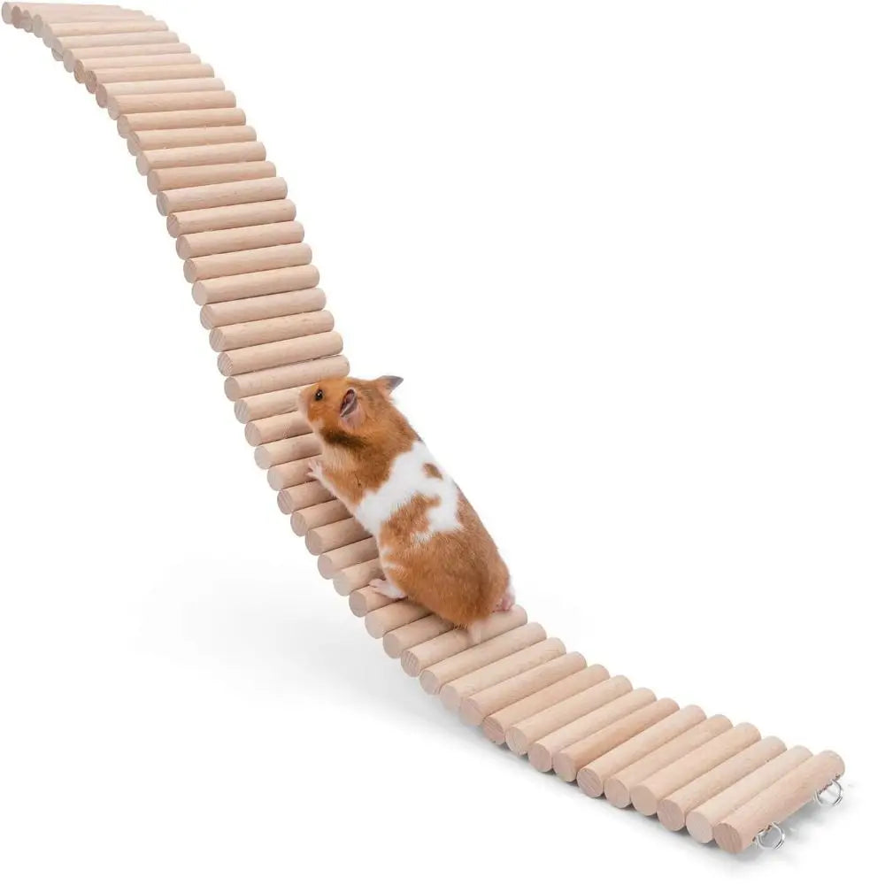 Bendable Hamster Climbing Ladder Wooden Multifunctional Hamster Habitat Toy Cage Decoration Easy To Install