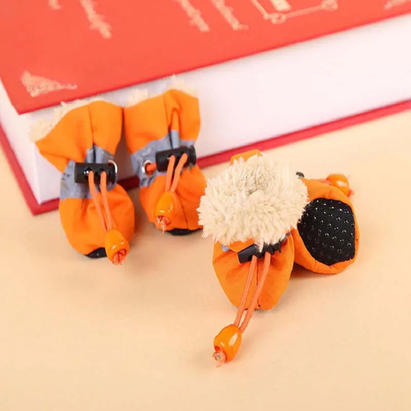 4 Pcs Waterproof Winter Pet Dog Shoes Anti-slip Rain Snow Boots Footwear Thick Warm For Small Cats Puppy Dogs Socks Booties New