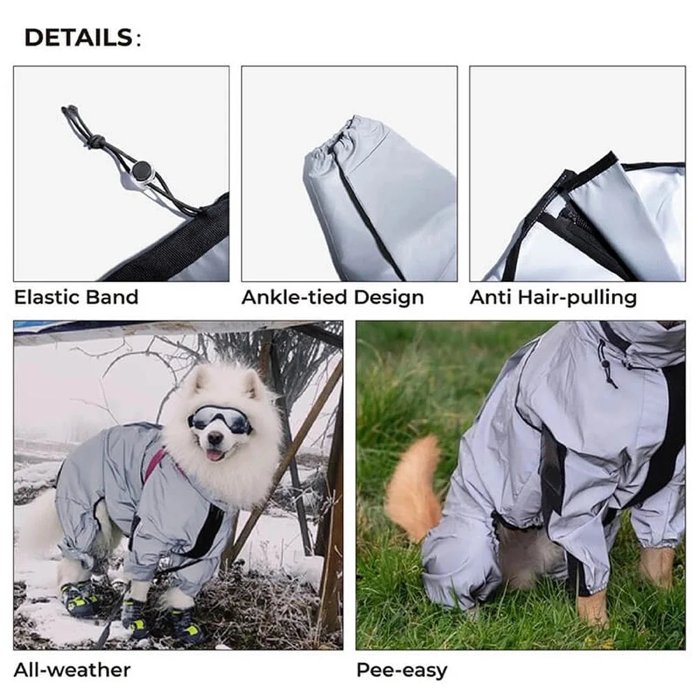 Reflective Pet Dog Jumpsuit Waterproof