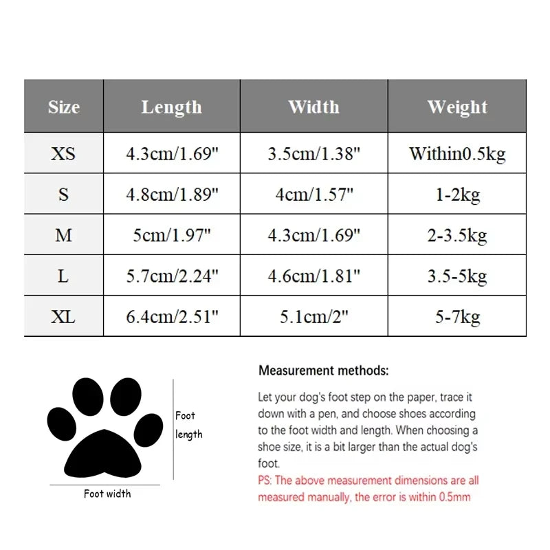 4 Pcs/set Pet Dog Shoes Winter Warm Puppy Boots Anti-Slip Dog Foot Protector Lovely Pet Shoes for Small Medium Dogs Pet Supplies