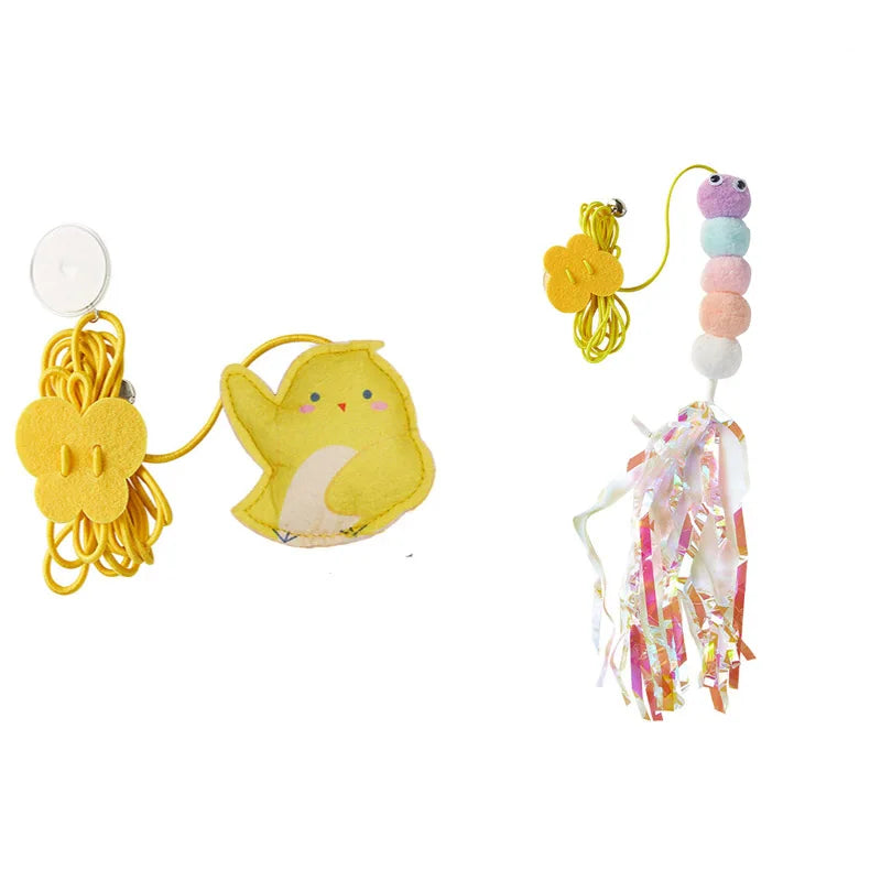 Pet Cat Toys Elasticity Retractable Hanging Door Type Interactive Toy For Kitten Mouse  Catnip Scratch Rope Toy Pet Supplies