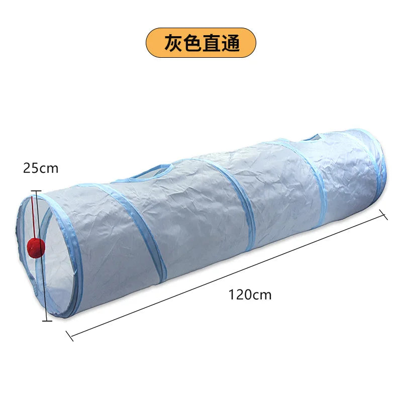 Grey Cat Toy Tunnel Playground Cat Scratching Tunnel Running Drilling Ground Dragon Toy Supplies Lightweight Durable