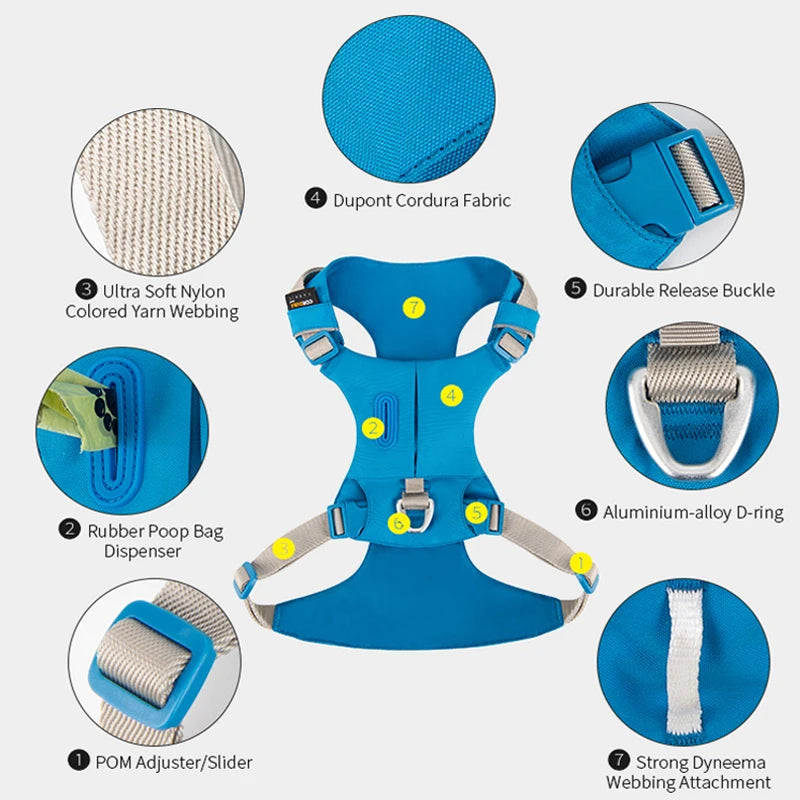 Pet Harness No Pull Nylon Reflective Dog pocket Harness Adjustable Comfortable Control Training Walking puppy Dog accessories