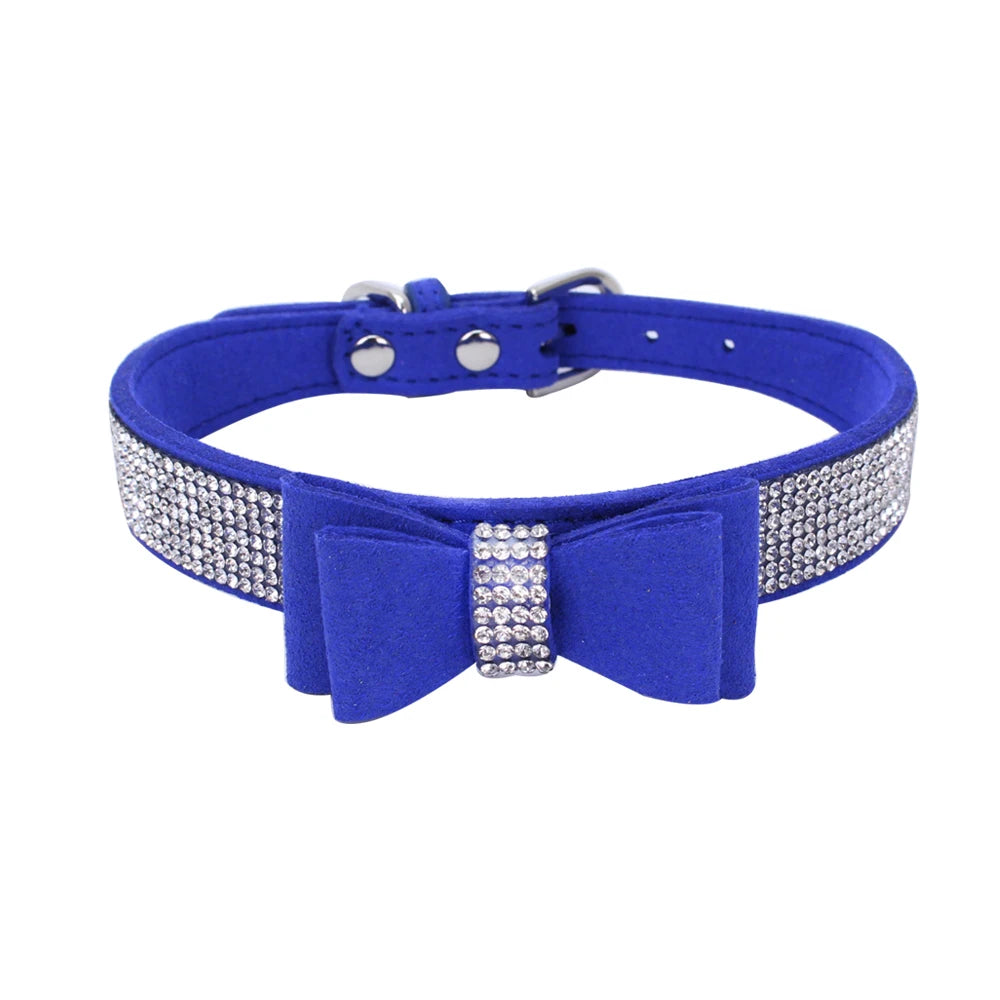 Pet Dog Velvet Leather Collar Leash With Rhinestone Bling Blink Butterfly Fashion Pet Leash Accessories Blind Drop Shipping