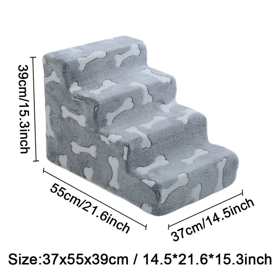 Ladder Dogs Pets Bone Shape Puppy Stairs Beside The Sofa Bed Ramp for Dogs Protecting Pet Joint Safety Stairs for Elderly Dogs