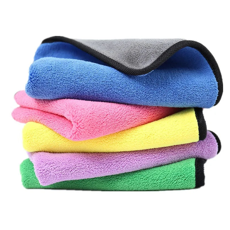 Soft Coral Fleece Pet Towel Puppy Cat Bath Absorbent Quick-Drying Bath Towels Thickened Double-Sided Cleaning Towel Pet Supplies