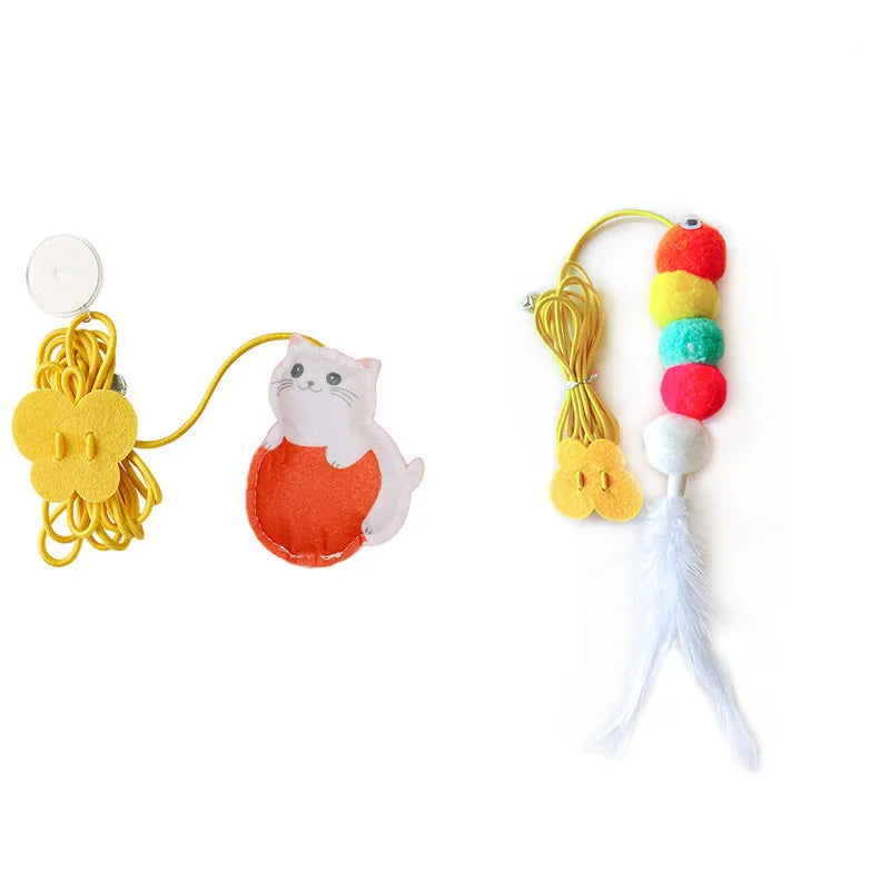 Pet Cat Toys Elasticity Retractable Hanging Door Type Interactive Toy For Kitten Mouse  Catnip Scratch Rope Toy Pet Supplies