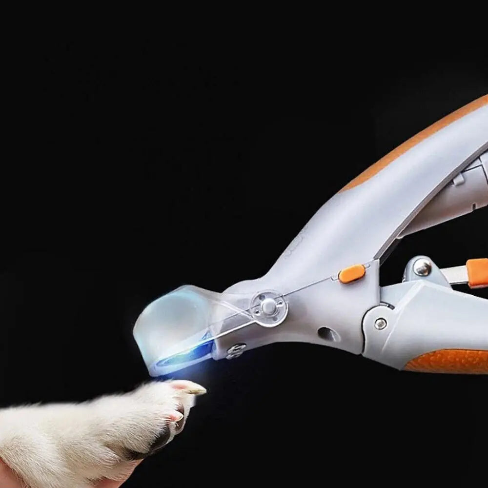 Nail Clippers With LED Light Dog Cat Claw Grinder Scissor Toe Cutter Trimmer
