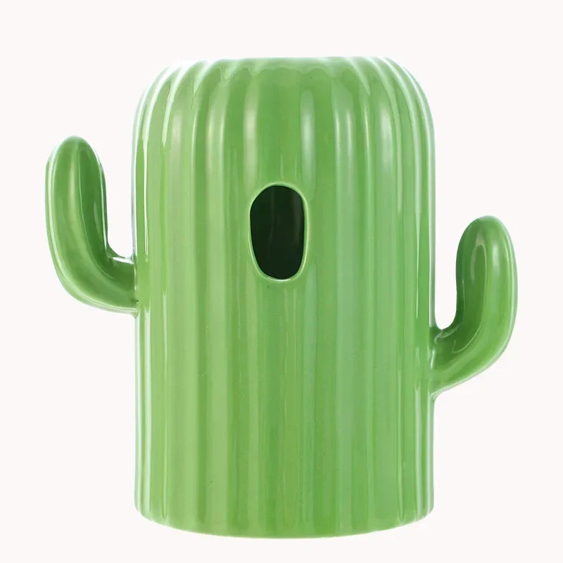 Hamster Ceramic Nest Green Cactus Theme Feeding Bowl Water Bottle Holder Golden Bear Cooling House Landscape Supplies
