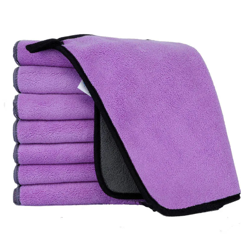 Soft Coral Fleece Pet Towel Puppy Cat Bath Absorbent Quick-Drying Bath Towels Thickened Double-Sided Cleaning Towel Pet Supplies