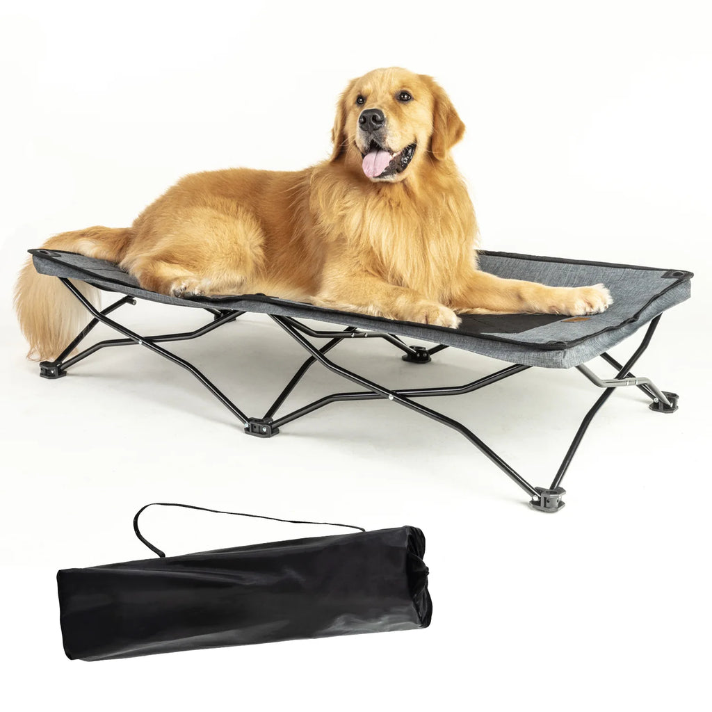 Large folding dog bed, moisture-proof, double-layer fabric, four-season pet bed, indoor pet rest bed, camping bed
