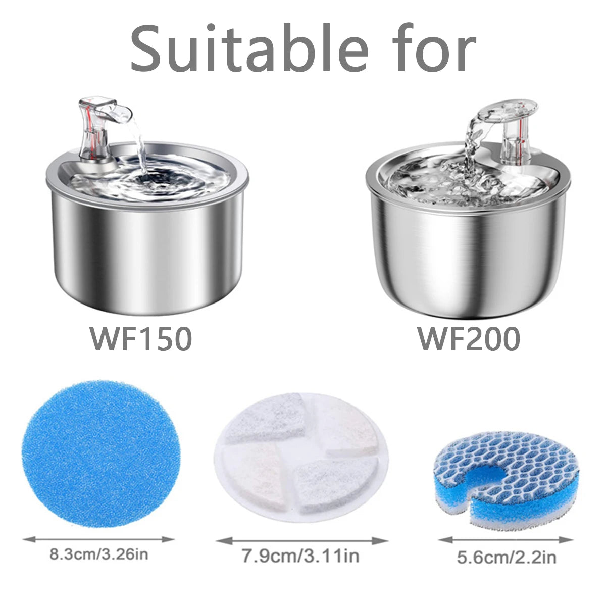 Replacement Activated Carbon Filter Cat Dog Drinking Fountain Replaced Filters for Pet Water Fountain Dispenser Accessories