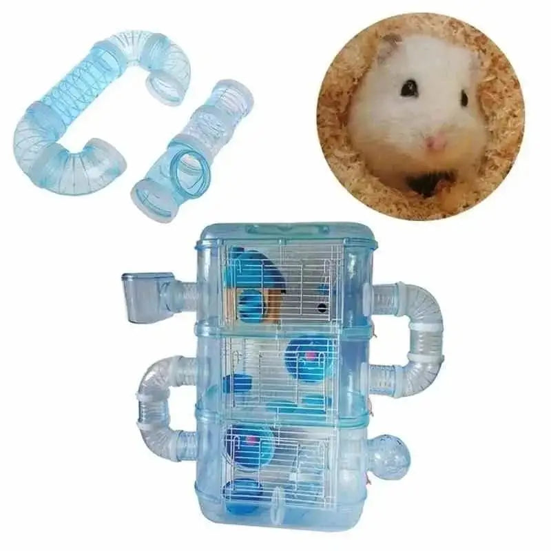 U-shaped Plastic Pipe Toy Hamster Cage Modified External Tunnel Landscaping Set Golden Bear DIY Hamster Sports Tunnel Animal Toy