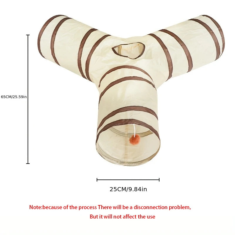 Beige Pet Cat Tunnel Toys Foldable Pet Cat Kitty Training Interactive Fun Toy For Cats Rabbit Animal Play Tunnel Tube