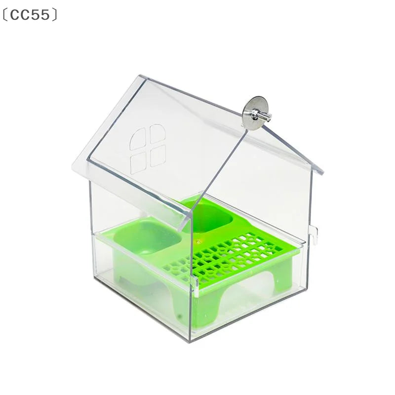 Hanging Parrot Feeder Prevent Scattering Bird Feeding Bowl Multifunction Bird Bath Parakeets Bathtub Bird Cage Accessories