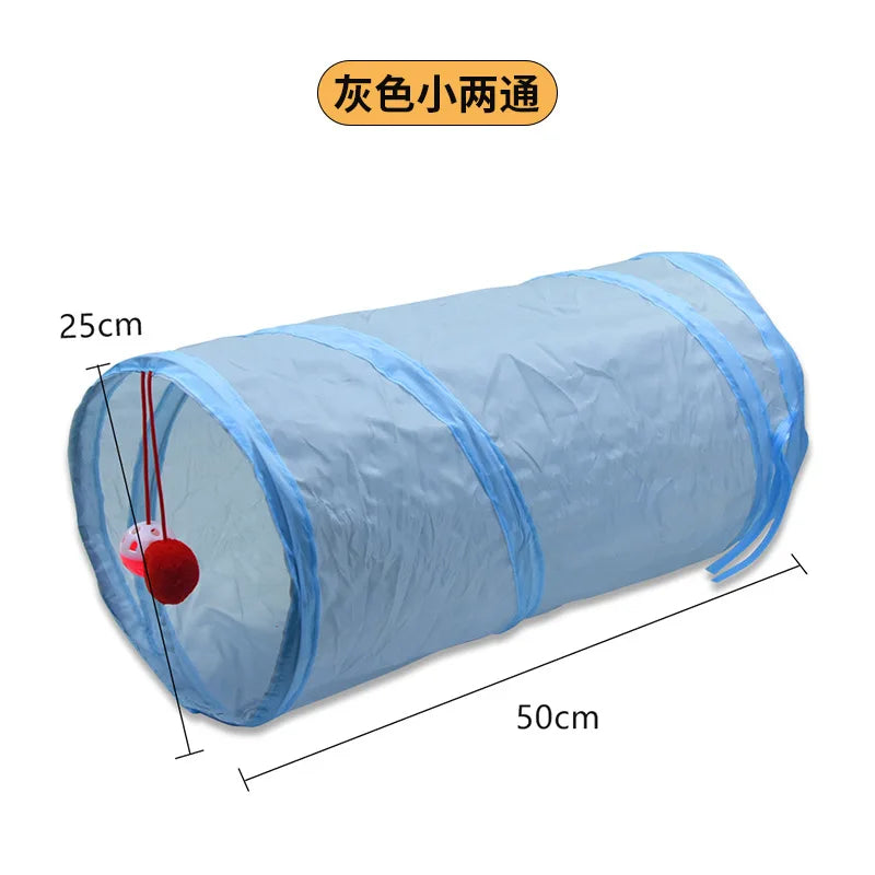 Grey Cat Toy Tunnel Playground Cat Scratching Tunnel Running Drilling Ground Dragon Toy Supplies Lightweight Durable