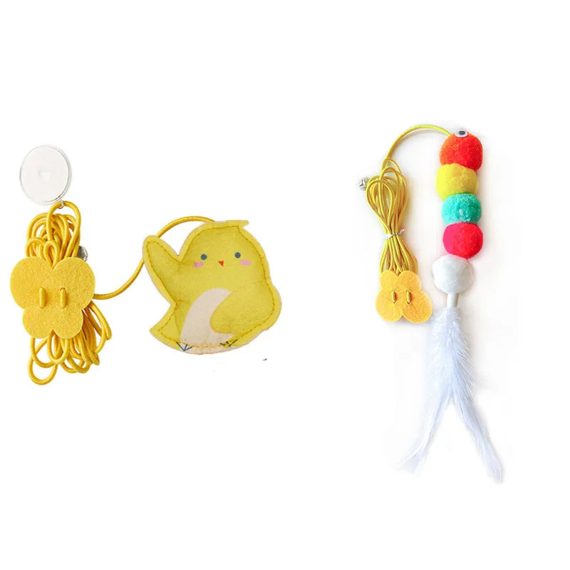 Pet Cat Toys Elasticity Retractable Hanging Door Type Interactive Toy For Kitten Mouse  Catnip Scratch Rope Toy Pet Supplies