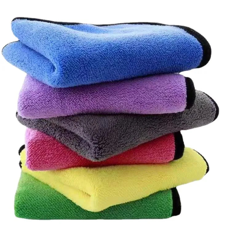 Soft Coral Fleece Pet Towel Puppy Cat Bath Absorbent Quick-Drying Bath Towels Thickened Double-Sided Cleaning Towel Pet Supplies