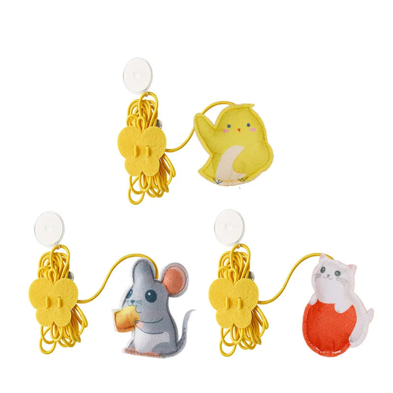 Pet Cat Toys Elasticity Retractable Hanging Door Type Interactive Toy For Kitten Mouse  Catnip Scratch Rope Toy Pet Supplies