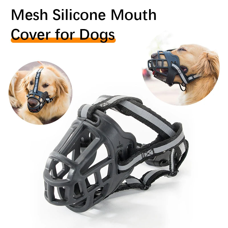 Dog Muzzle To Prevent Barking Biting Soft Comfortable Full Wrapped Medium Large Dog Bark Stopper Adjustable Size Pet Supplies