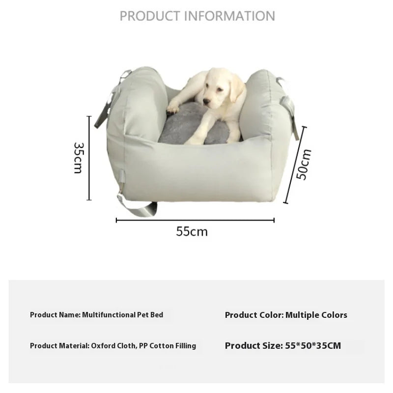 Portable Pet Car Bed Copilot Pilot Dog Safety Seat Multi Functional Dog Carriers Removable and Washable Pet Sleeper Nests