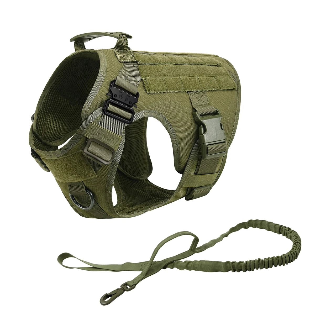 Large Dog Tactical Harness Collar Leash Molle Pouches Pet Training Vest Military German Shepherd Harnesses Dogs Accessories