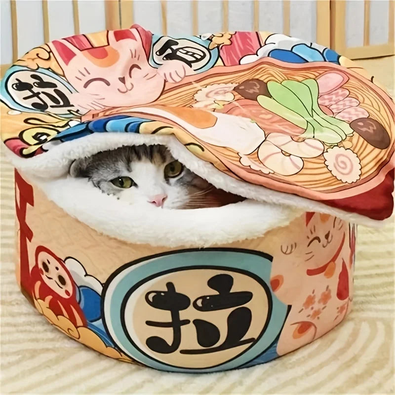Pet Dog Cat House Kennel Super Large Instant Noodle Warm Dog Cat Nest Beds Cushion Cup Cozy Nest
