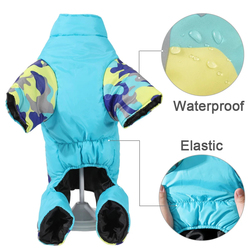 Waterproof Dog Jumpsuit Puppy Jacket For Small Dogs Coat With D-ring Winter Reflective Pet Overalls Camouflage Chihuahua Costume