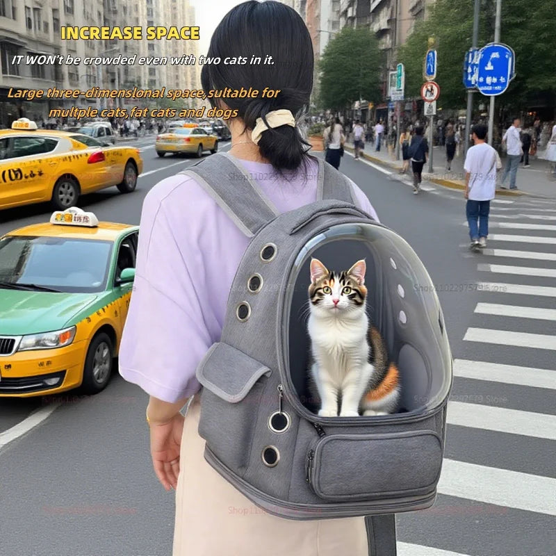 2025 New Transparent Backpack Pet Carrier Outdoor Travel For Cats And Small Dogs Breathable Carrying Bag Premium Pet Supplies