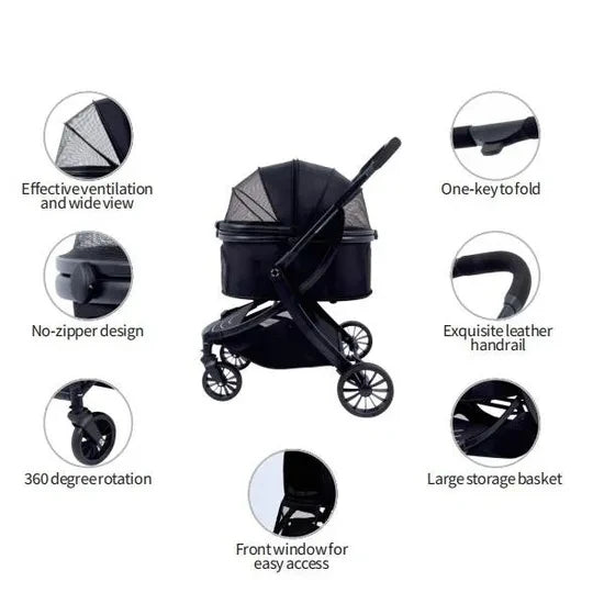 Wholesale Foldable Puppy Travel Carrier Jogger Cat Dogtrolley Pet Stroller