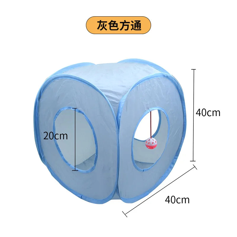 Grey Cat Toy Tunnel Playground Cat Scratching Tunnel Running Drilling Ground Dragon Toy Supplies Lightweight Durable