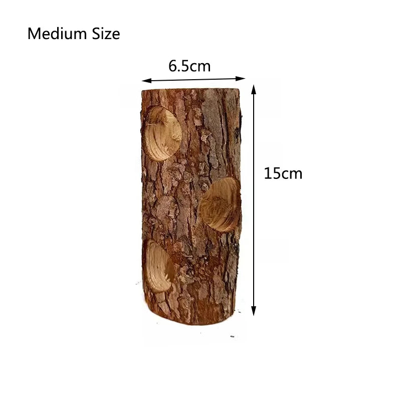 Hamster Natural Wooden Tunnels Tubes Bite-resistant Hideout Tunnel Molar Toy For Small Pet Toy Forest Hollow Tree Trunk