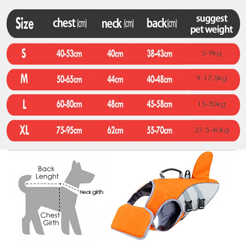 New Pet Swimming Life Jacket Shark Fin Shape
